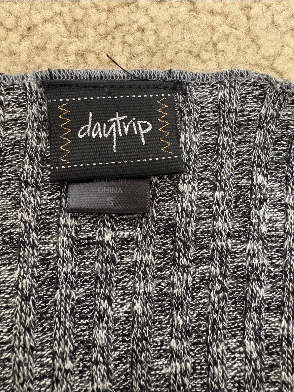 Daytrip Gray Open-Front Ribbed Cardigan - Picture 4 of 4